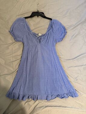 Light Periwinkle Puff Sleeve Mini Dress